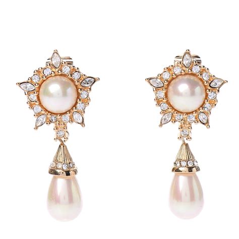 dior pearl earrings australia|christian Dior clip on earrings.